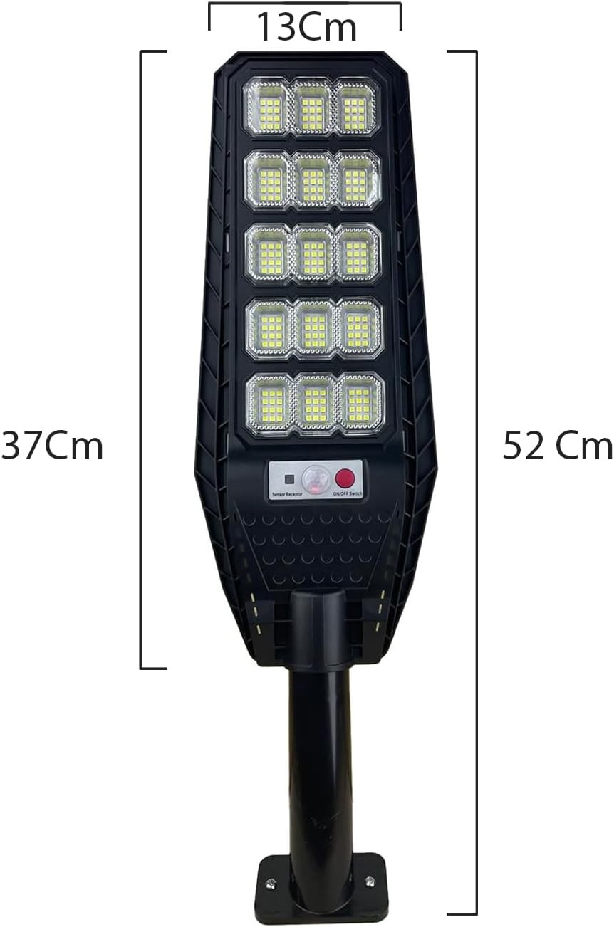 081 Store - 2 PEZZI Lampione lampione solare led esterno con staffa 300W Lampione da giardino 180 LED 300W con telecomando e sensore di movimento