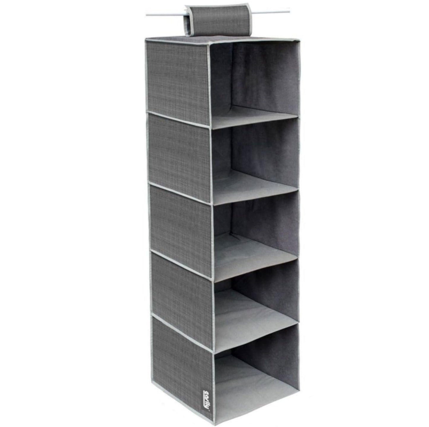 081 Store - Organizer da Appendere nell’Armadio con 5 Ripiani, Grigio Scuro, 100 x 30 x 30 cm