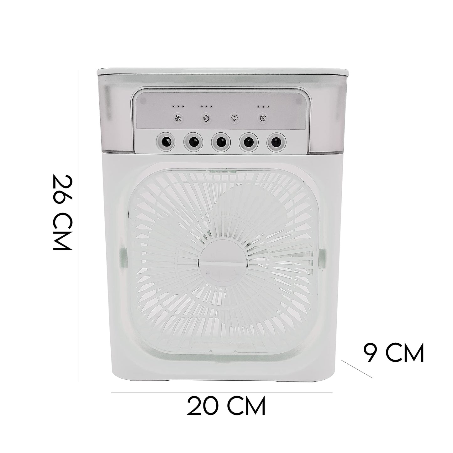 081 Store - Mini Ventilatore Portatile 3 in 1 da Tavolo USB: Raffrescatore, Diffusore di Oli Essenziali, 3 Velocità, Timer e 7 LED RGB